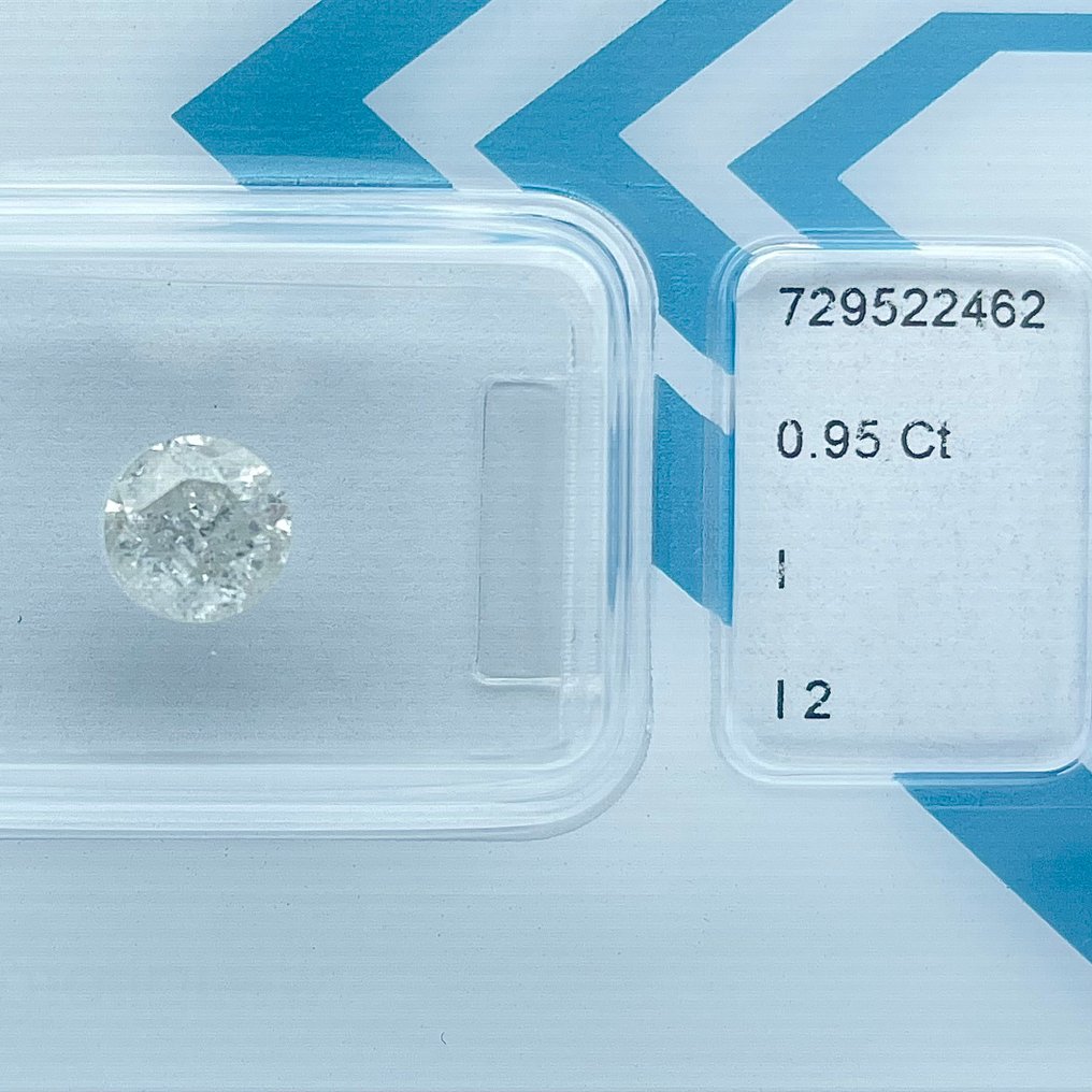 没有保留价 - 1 pcs 钻石 (天然) - 0.95 ct - 圆形 - I - I2 内含二级 - 国际宝石研究院(IGI) #3.2