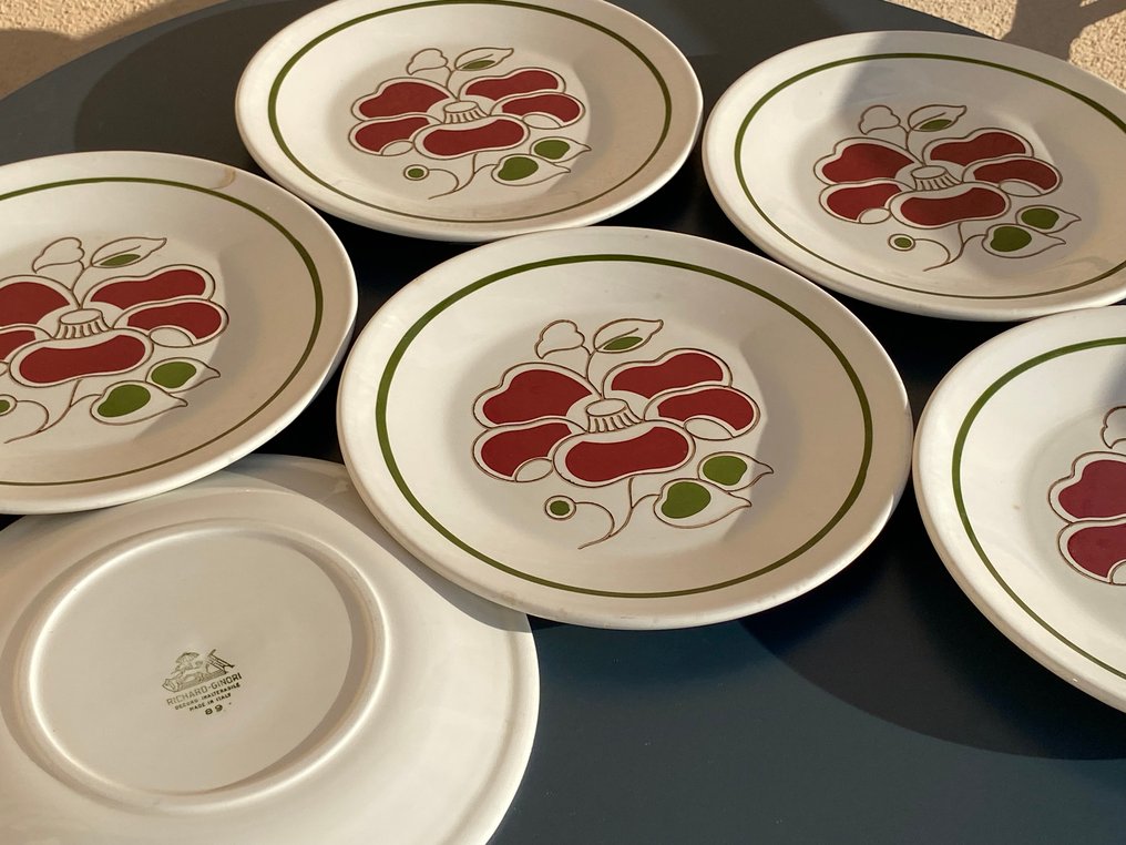 RICHARD GINORI - 6 人用成套餐具 (6) - 陶瓷 - 蒙多维花卉风格 #4.3