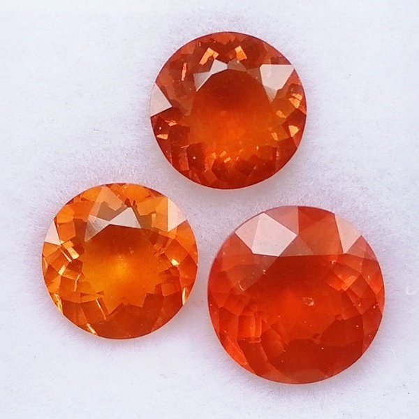 3 pcs Orange Opal - 3.45 ct - Instituto Gemólogico Español (IGE) #4.3