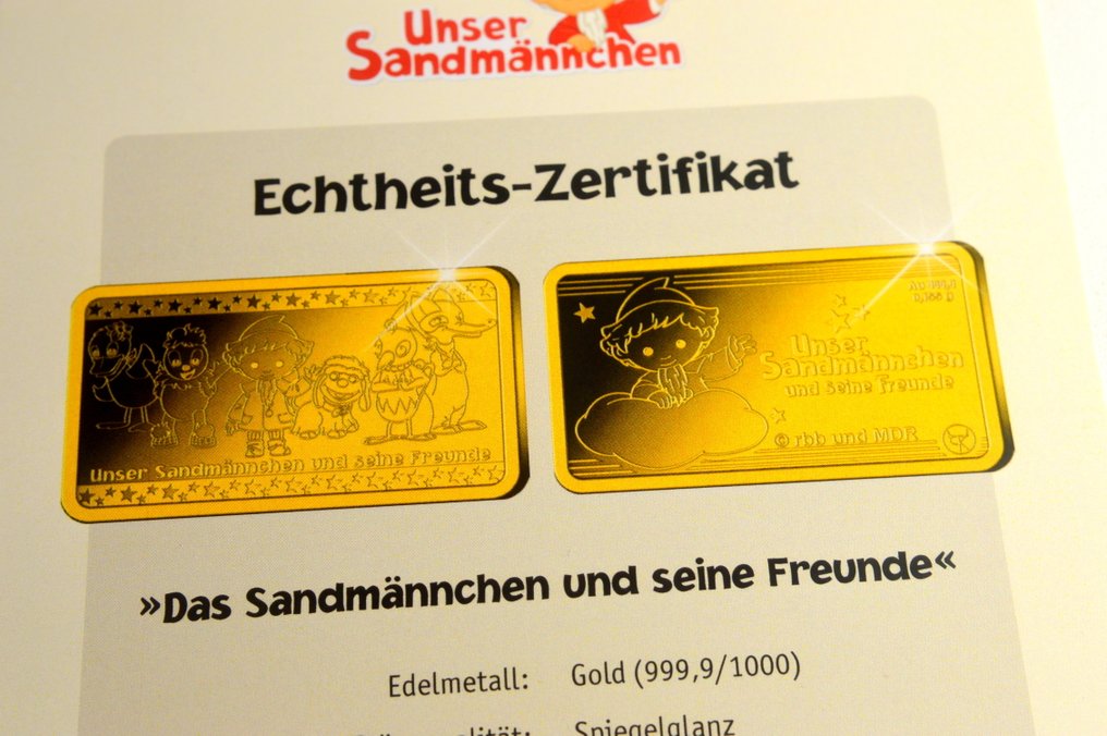 Germany. Medal Unser Sandmännchen - 1/200oz (.999) - with certificate (No Reserve Price) #4.3