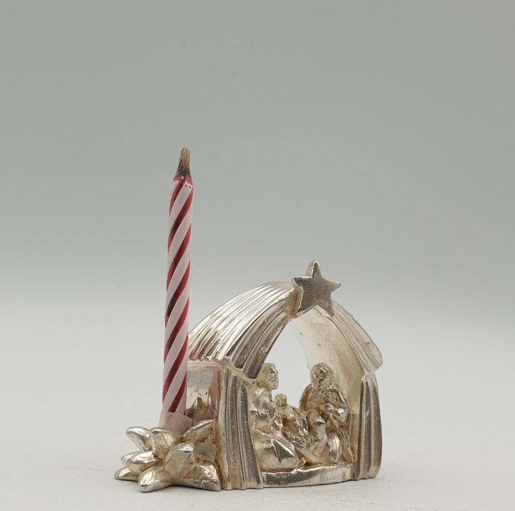 Bartolini e Bartolozzi - Piccolo candeliere "Presepe" rivestito in Argento 990 fiorentino - Candeliere - 990 #2.1