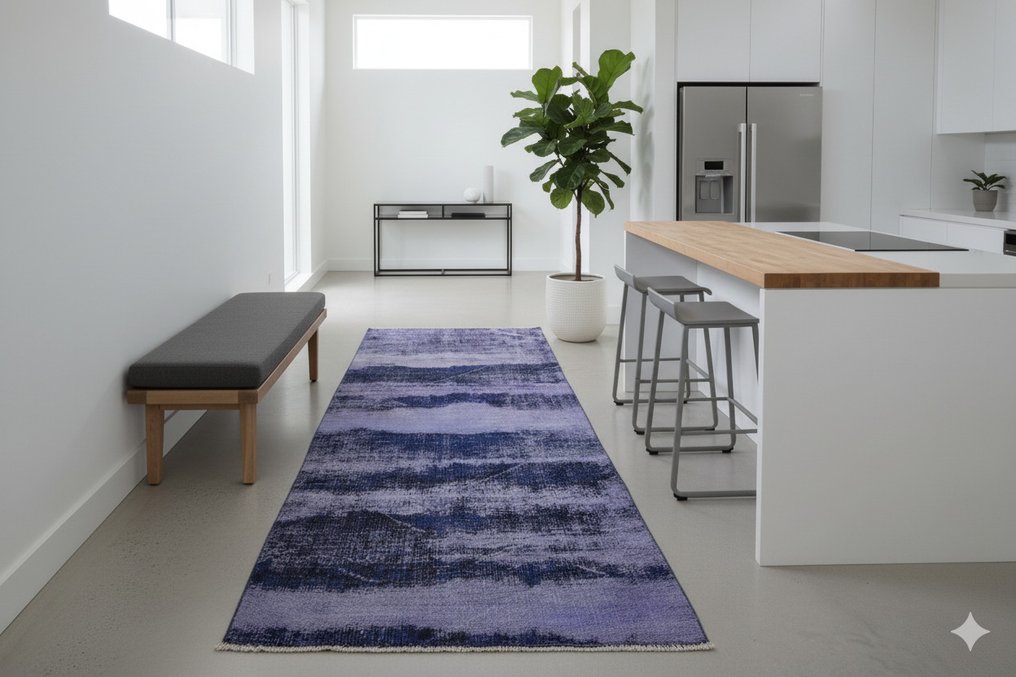 Πορφυρό-μπλε υπερ Vintage - Χαλί - 275 cm - 115 cm - Με πιστοποιητικό #2.1