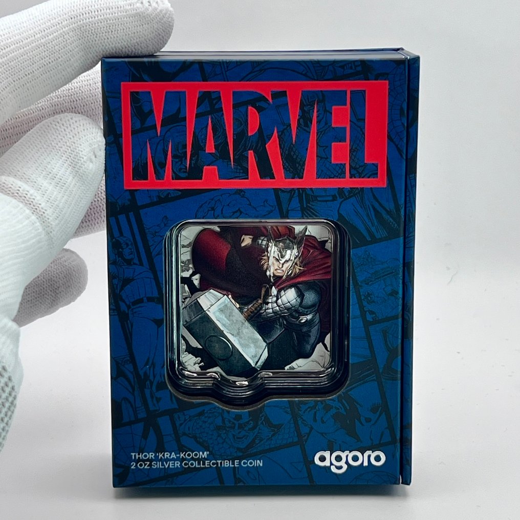 纽埃. 5 Dollars 2025 – Marvel – Thor “KRA-KOOM!” – 2 oz Silver .999 – High Relief – Colorized – Limited Edition #1.0