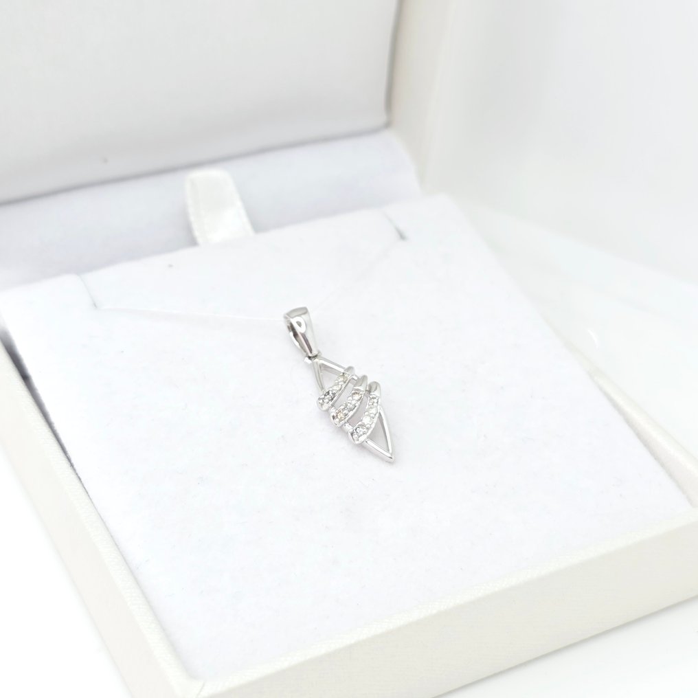 沒有保留價 - 墜飾 - 14 克拉 白金 -  0.12ct. tw. 鉆石 (天然)  #3.2