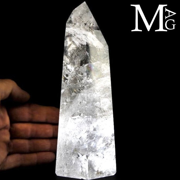 Extra Clear Quartz Point - Obelisk av högsta kvalitet - Höjd: 190 mm - Bredd: 85 mm- 1366 g #1.0