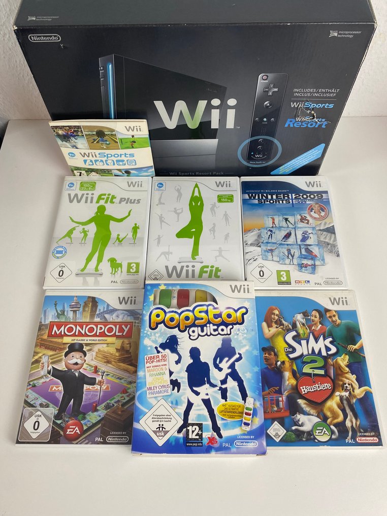 Nintendo - Wii - Black Edition – Complete with accessories + 7 games – Original packaging - 视频游戏机+游戏 - 带原装盒 #4.3