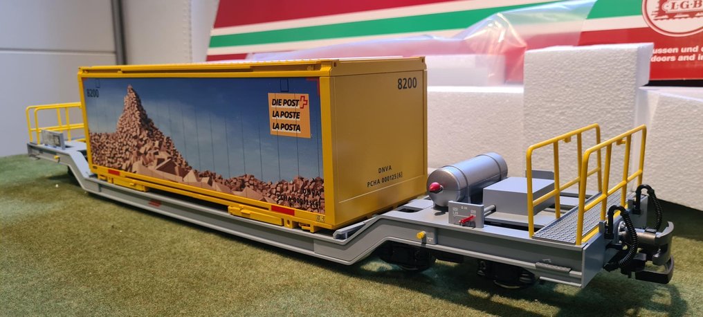 LGB G - 45925 - Carrozza merci di modellini di treni (1) - Containerwagen 'Matterhorn' - RhB #1.0