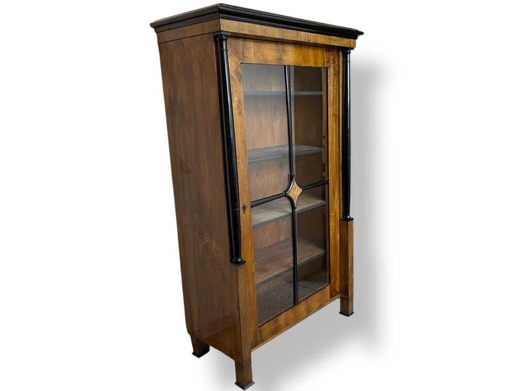 Display cabinet - Burr walnut - Biedermeier, columns #4.3