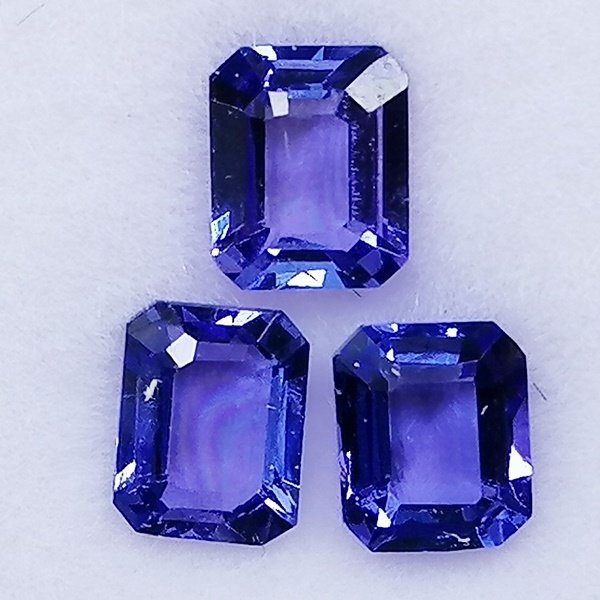 3 pcs Μπλε Τανζανίτης - 1.56 ct - Instituto Gemólogico Español (IGE) #3.2