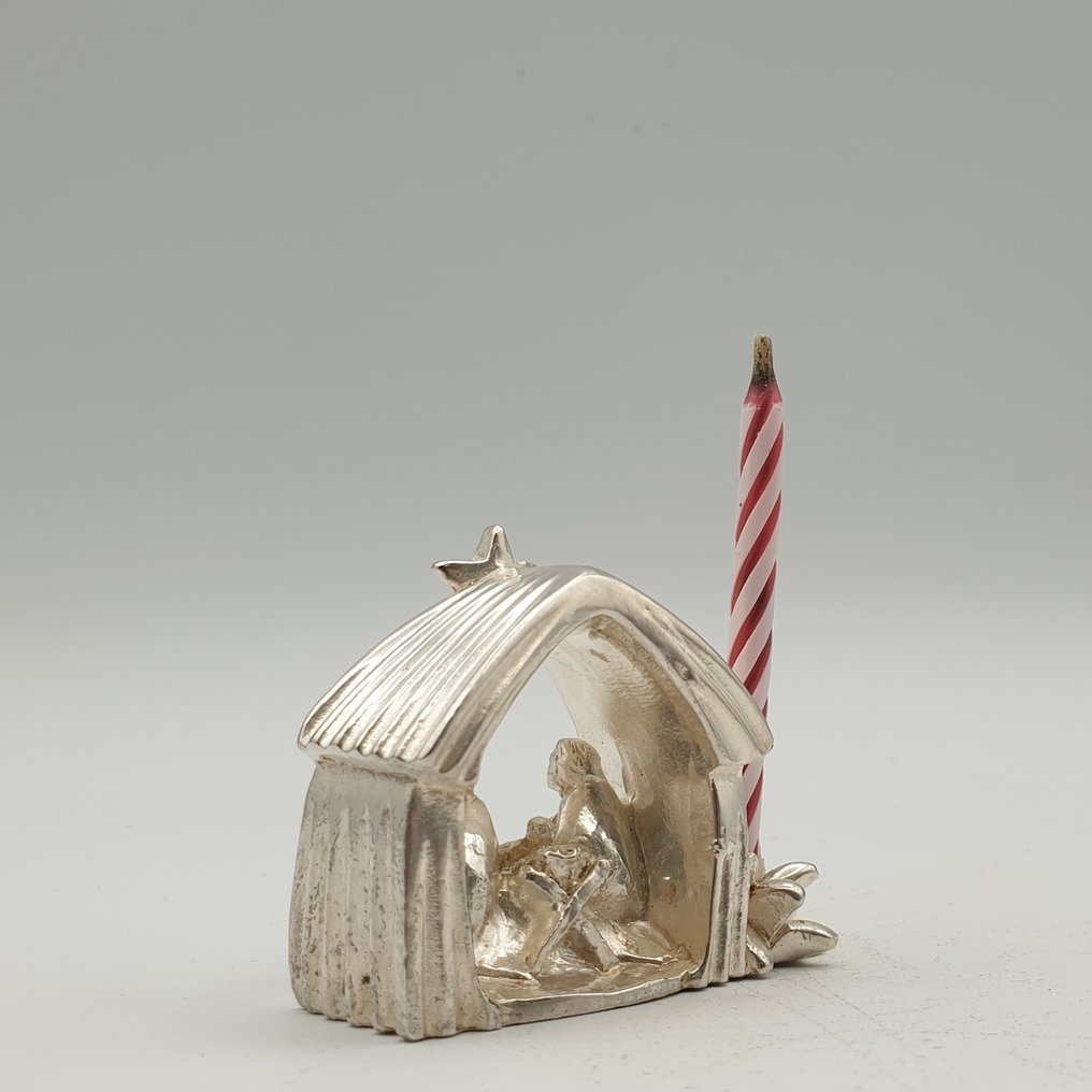 Bartolini e Bartolozzi - Piccolo candeliere "Presepe" rivestito in Argento 990 fiorentino - Candeliere - 990 #3.2