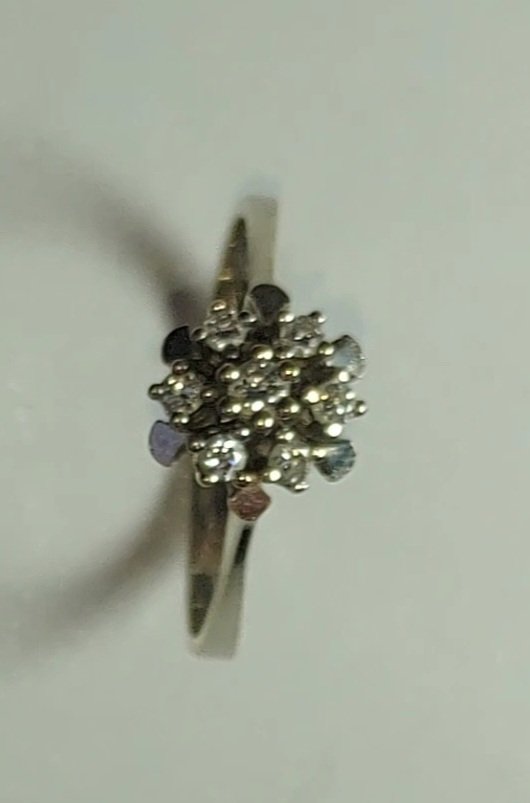 Anel de noivado - 14 K Ouro branco - 0.28ct. tw. - Anel com grupo de diamantes #2.1