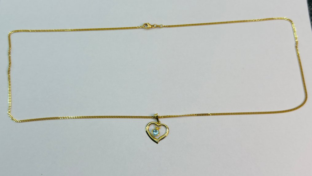 Colier cu pandantiv - 18 ct. Aur galben - 0.63ct. tw. Topaz #4.3