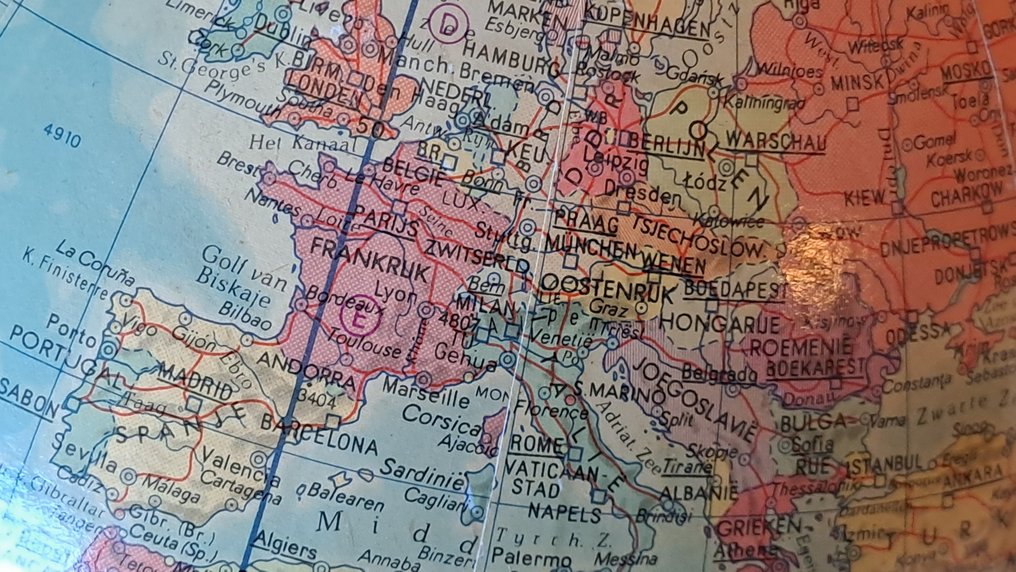 Tabletop globe - Hermann Haack - diametru 33 cm - 1970-1980 #4.3