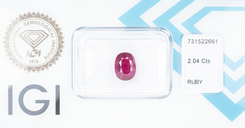 Fără preț de rezervă Rubin  - 2.04 ct - IGI (Institutul gemologic internațional) - Roșu profund purpuriu #3.2
