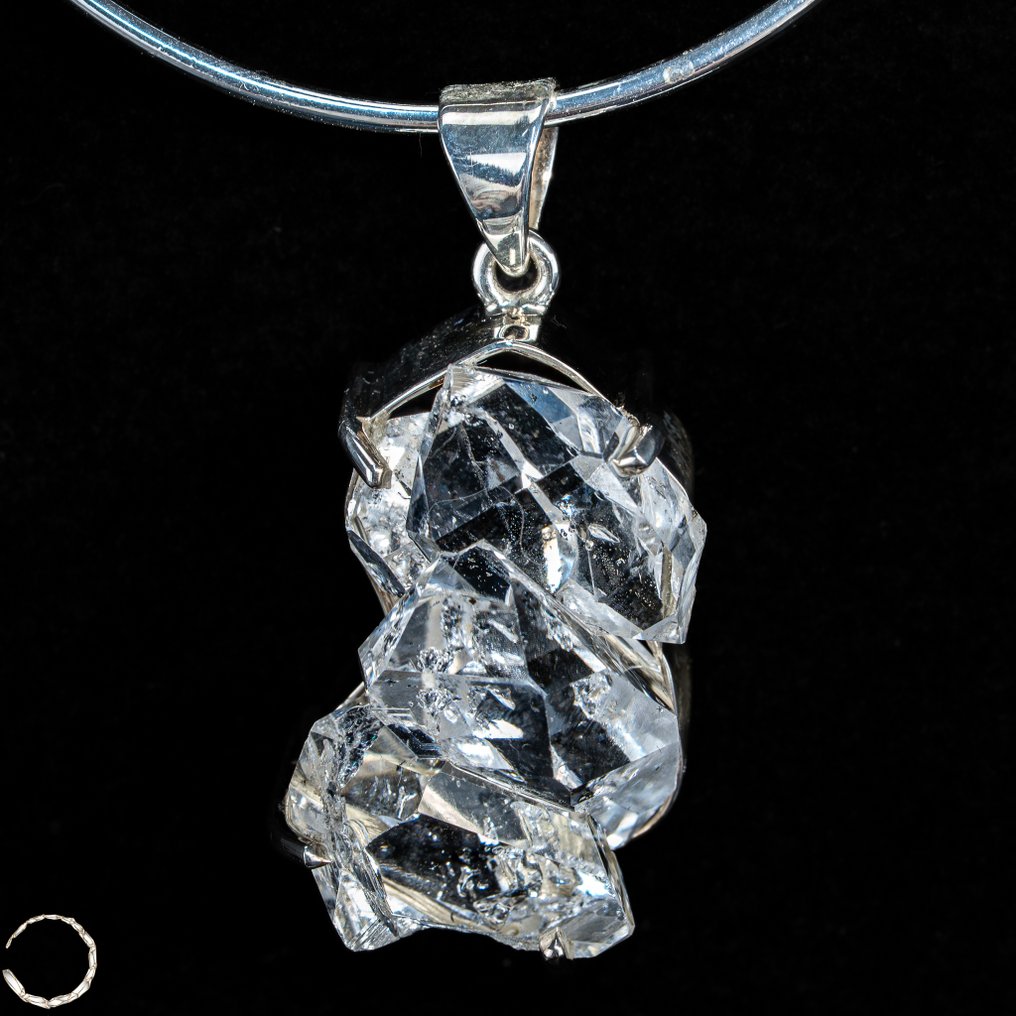 Εντυπωσιακός κρεμαστός με διαμάντι Herkimer από 925 ασήμι sterling Η καθαρή δύναμη του φωτός 97,45ct- 19.49 g #1.0