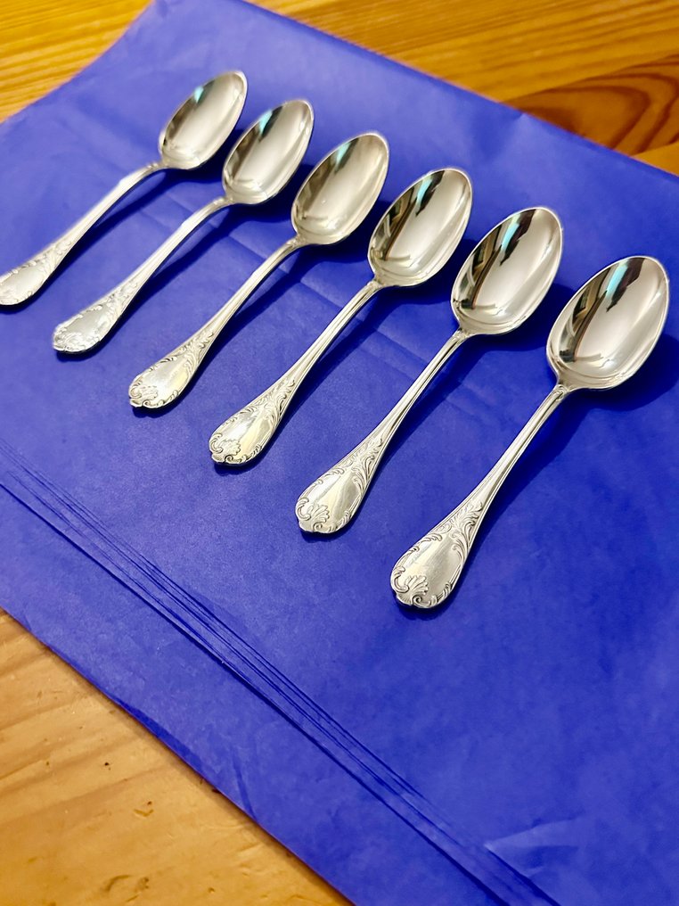 Christofle - Cucchiaino da caffè (6) - Marly - Placcato argento - Cucchiaini per tè o caffè #1.0