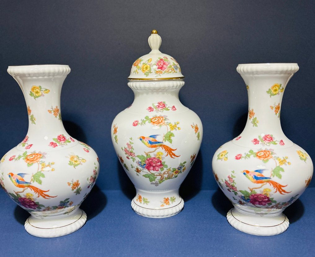 Bareuther Waldsassen Bavaria - Factory design - hand-painted décor - Vaas (3) -  Model 1172 / Decor 5027 - Fijne porselein met 24-karaatsgouddetails #2.1