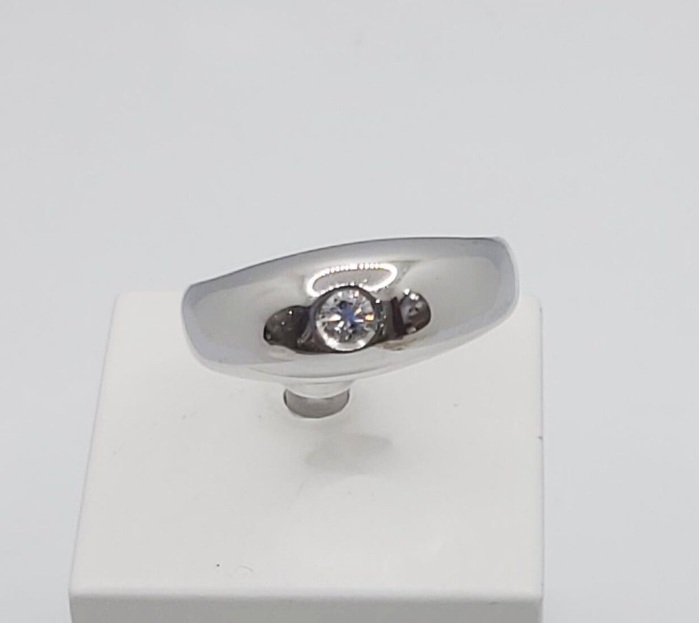 Δαχτυλίδι - 19,2 kt. Λευκός χρυσός -  0.20ct. tw. Διαμάντι (Φυσικό)  #1.0