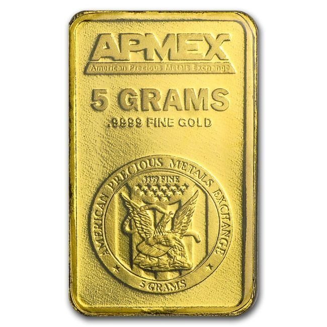 5 grams - Gold - 5 grams 9999 Gold Bar APMEX #2.1