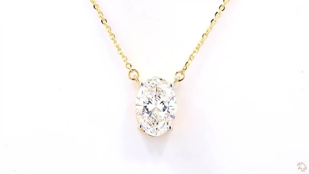 项链 - 18K包金 黄金 -  4.08ct. tw. 钻石 (实验室培育) #1.0