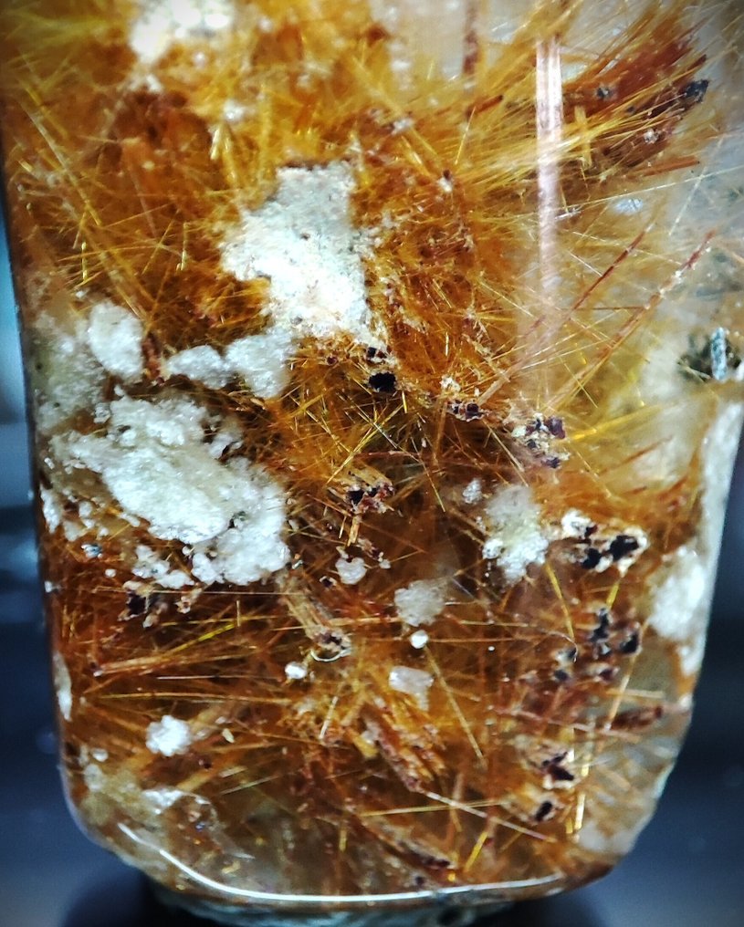 Zeer zeldzaam, mooi natuurlijk goudkleurig rutiel-gevlekt kwarts kristal Specimen – Gratis verzending- 8.46 g #2.1