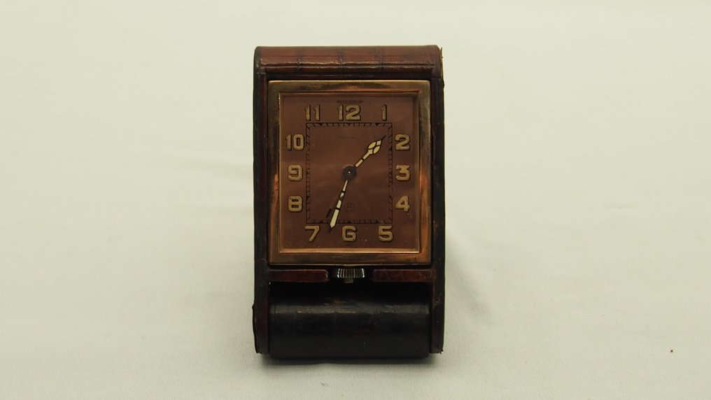 Bord- og skrivebordsure - Jaeger-LeCoultre - Læder - 1930-1940 - Rejselupe #1.0