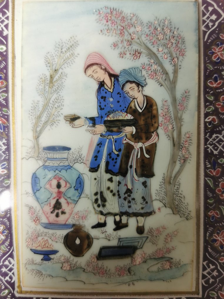 Placca a muro in miniatura - Legno e mosaico, Osso - Middle East - second half 20th century #4.3