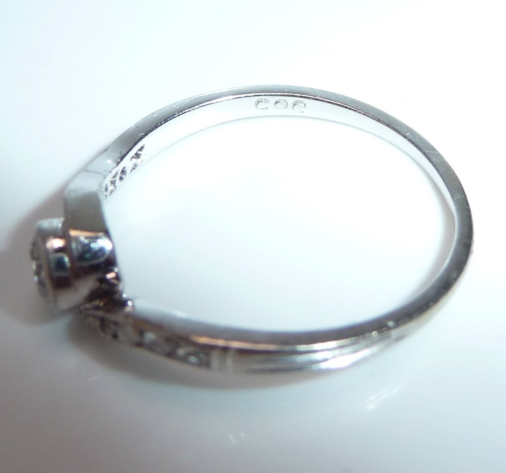 Δαχτυλίδι - 14 καράτια Λευκός χρυσός -  0.40ct. tw. Διαμάντι (Φυσικό)  - Το μέγεθος 57,5 είναι μεταβλητό. #4.3