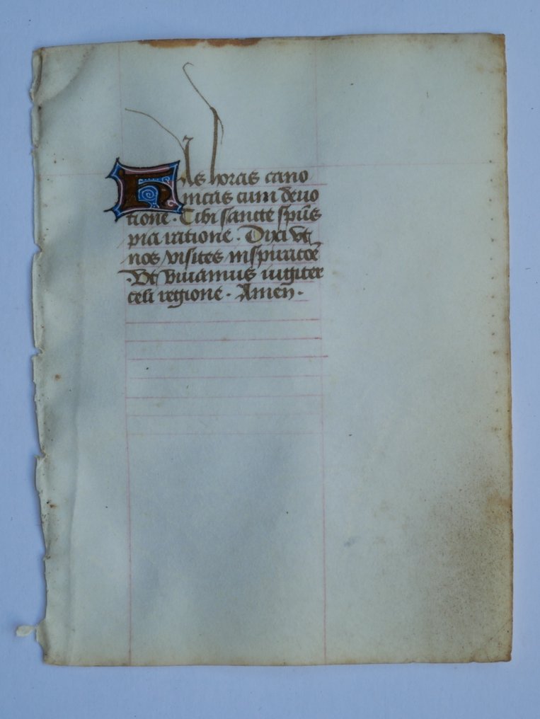 Anoniem - [Tours - Rouen] Manuscript sheet from a Book of Hours - 15th century - 1450 #1.0