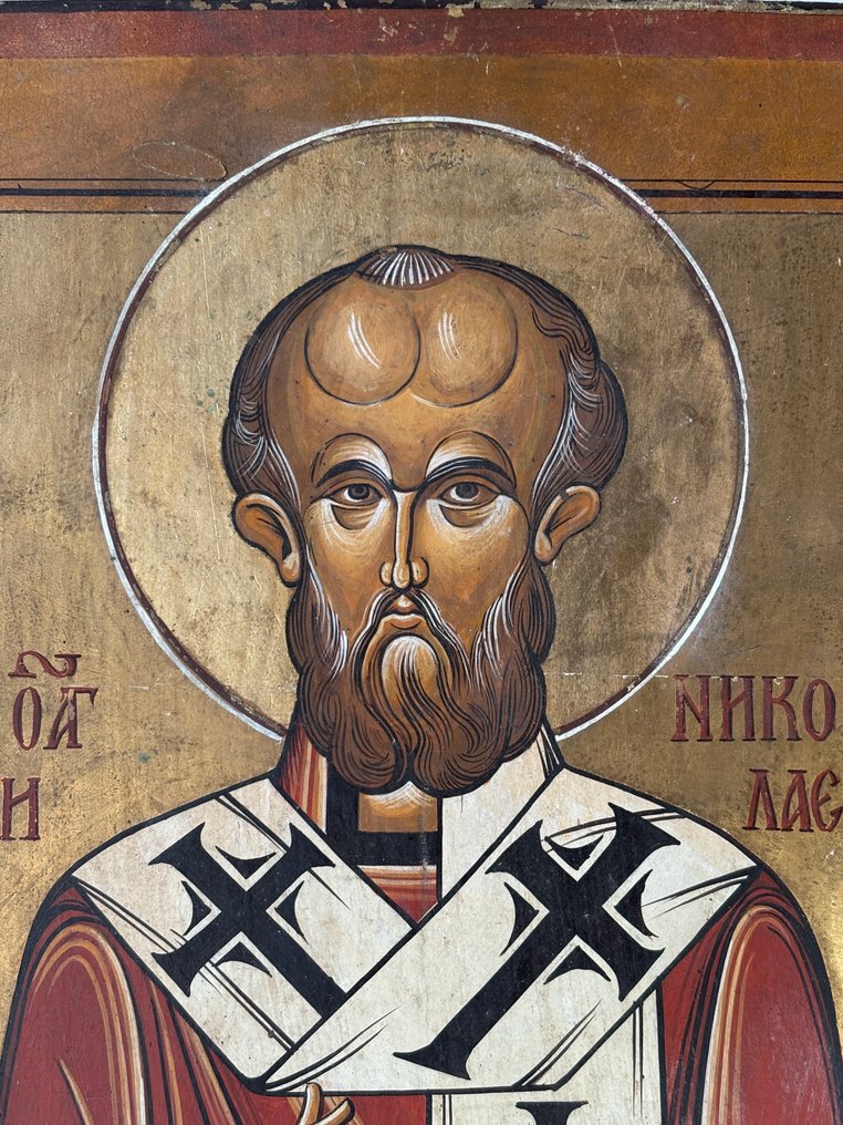 Icon - Nicholas the Wonderworker - Wood - Hand-painted - 33 x 42 cm #4.3