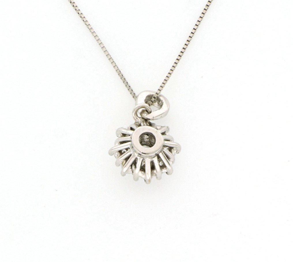 Sem preço de reserva - Colar com pingente - 18 K Ouro branco - 0.40ct. tw. Diamante (Natural) #3.2