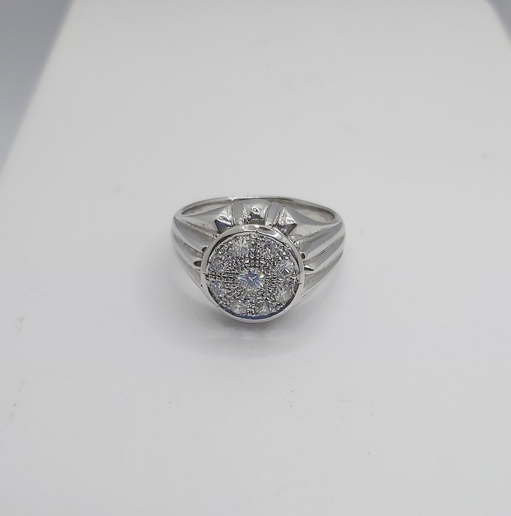 戒指 - 19.2克拉 白金 - 0.28ct. tw. 鉆石 (天然) - 鉆石 #1.0