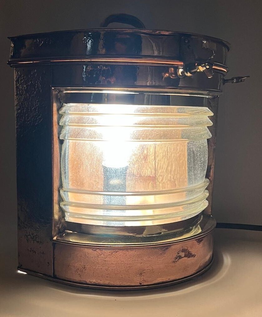 Navigation lamp - faro di dritta - Ottone, Vetro, Rame #3.2