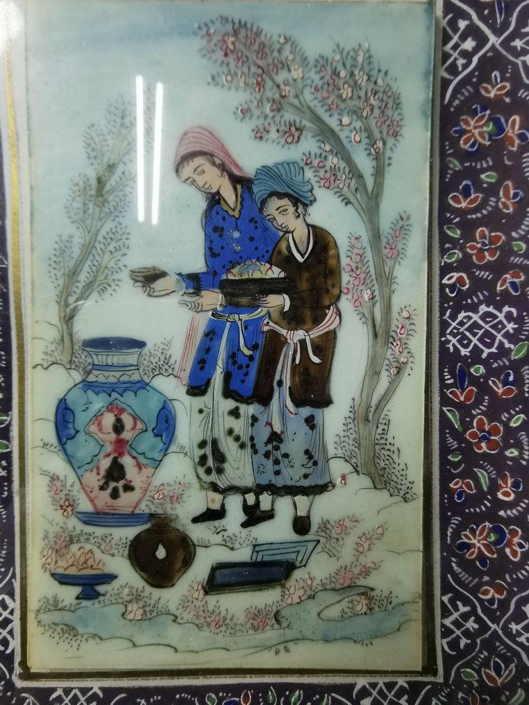 Placca a muro in miniatura - Legno e mosaico, Osso - Middle East - second half 20th century #3.2