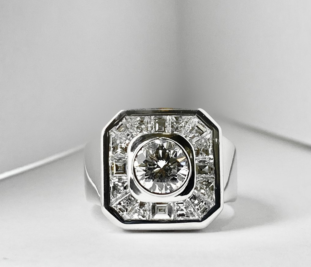 大戒指 - 18K包金 白金 - 1.75ct. tw. 钻石 (天然) - 精彩的戒指 #3.2