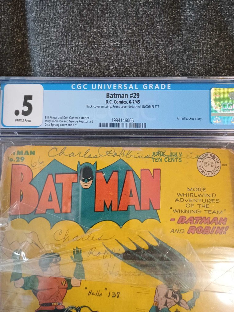 Batman (Vol. 1) #29 - Enemy No. 1! - 1 Graded comic - EO - 1945 - CGC 0,5 #2.1