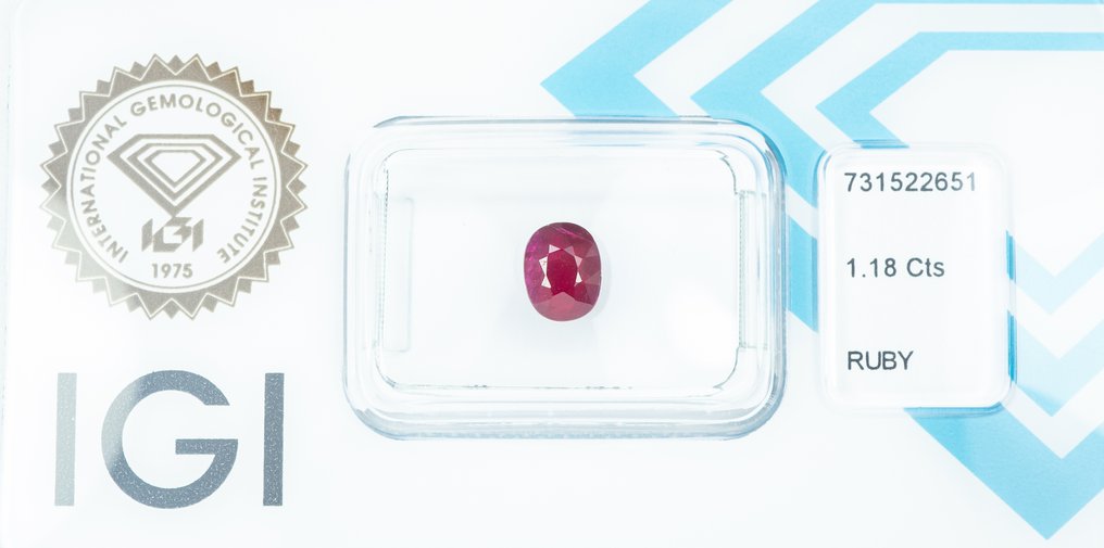 No Reserve Price Ruby  - 1.18 ct - International Gemological Institute (IGI) - Deep Purplish Red #3.2