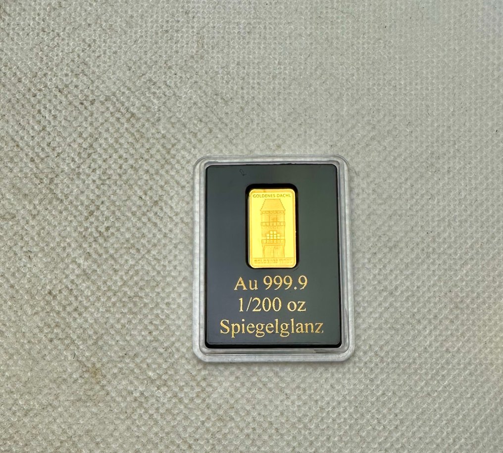 Austria. Gold bar Goldenes Dachl, oro , 1/200 Oz (.999) Proof, edición limitada!! (No reserve price) #4.3