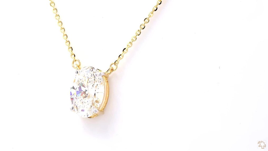 项链 - 18K包金 黄金 -  4.08ct. tw. 钻石 (实验室培育) #3.2