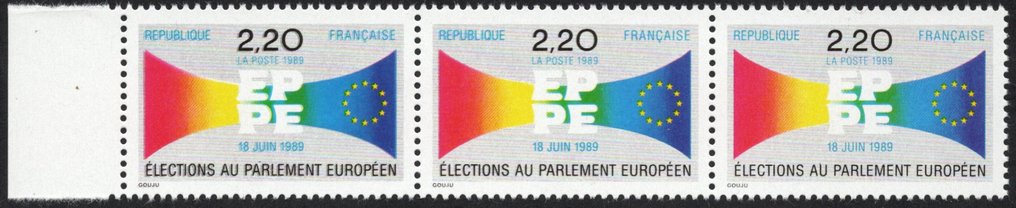 France 1989 - Partial double tenant at Maury: +750€ - Maury 2574b, Yvert 2572 non listé. #1.0