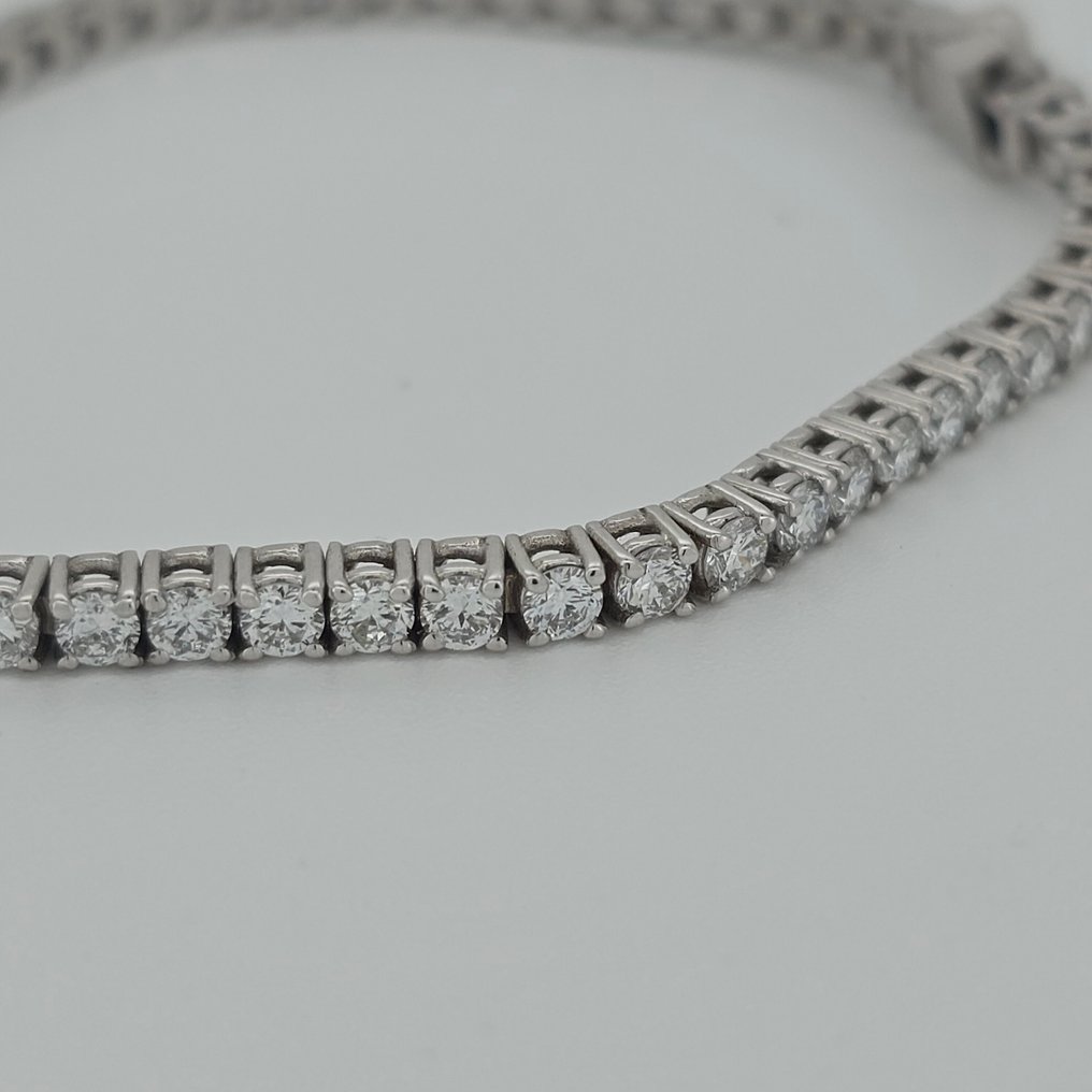 Brățară - 14 ct. Aur alb -  5.00ct. tw. Diamant (Cultivat în laborator) #1.0