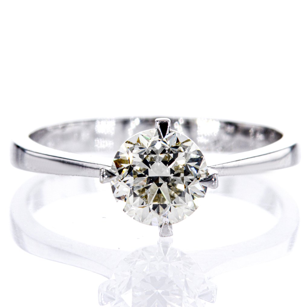 Zonder minimumprijs - Verlovingsring - 14 karaat Witgoud - 1.25ct. tw. Diamant (Natuurlijk) - VVS2 #1.0