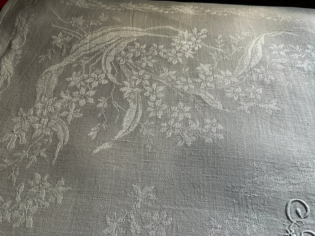 6 Early XXth C. damask linen napkins with E.R. initials - Napkin - 70 cm - 80 cm #3.2
