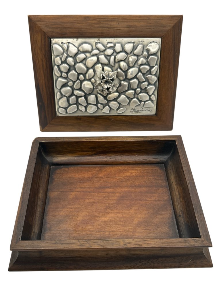 Ottaviani - 盒 - 三维玫瑰 - .925 銀, 花梨木 - 意大利现代主义 #1.0