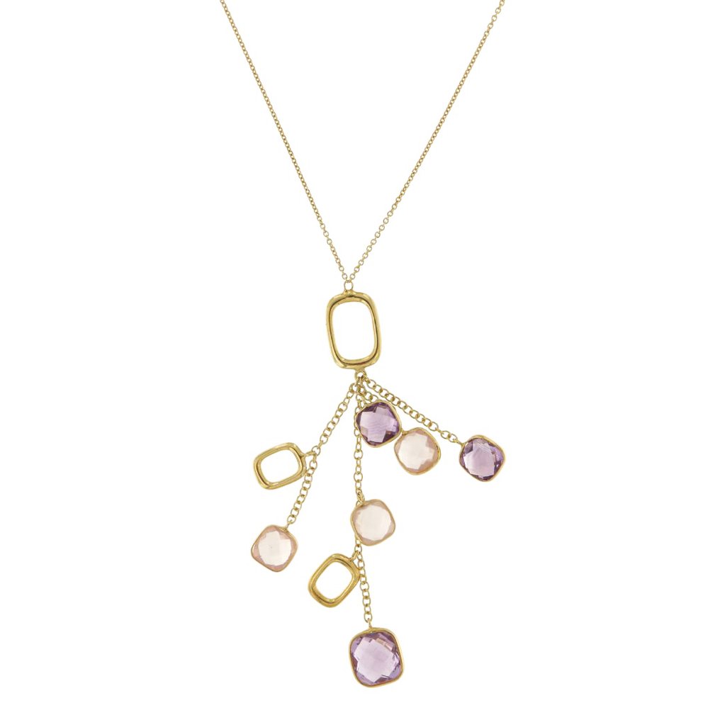 Sem preço de reserva - Zoccai - Colar Prata - Quarzo Rosa e Viola #3.2