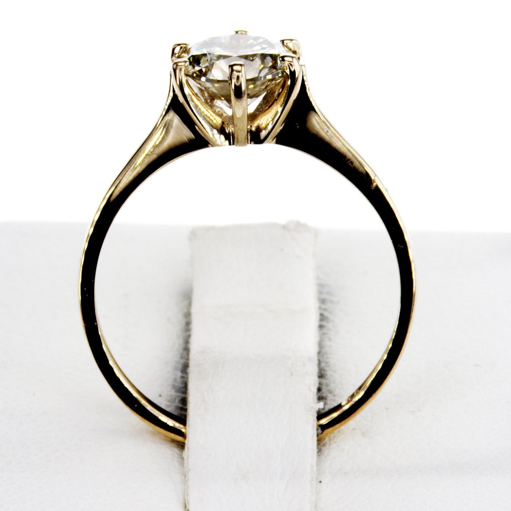 Bague de fiançailles - 14 carats Or jaune - 1.06ct. tw. Diamant (Couleur naturelle) #1.0