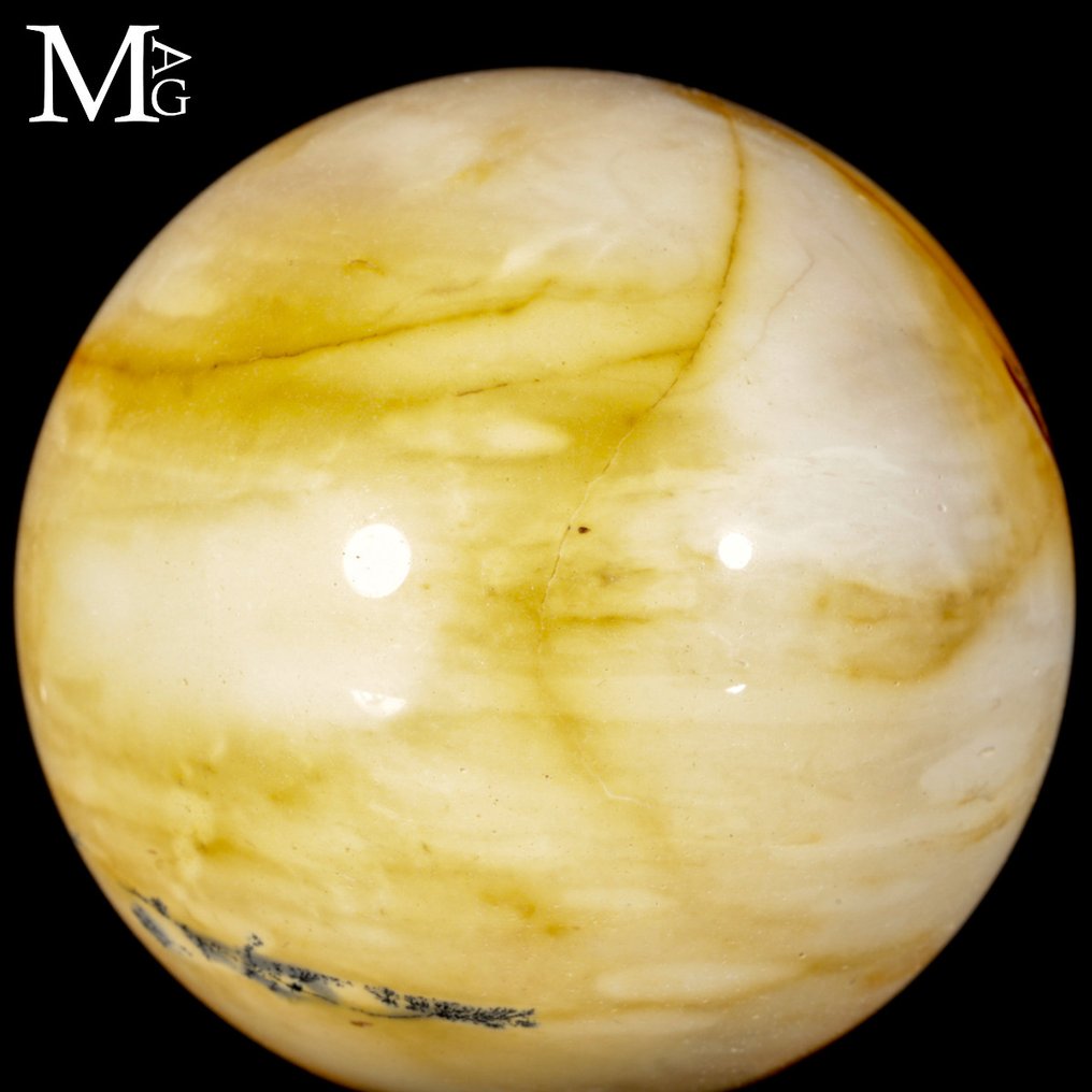 Yellow Cream Mookaite Sphere – Australia Wonderful Mookaite Sphere - High Quality Mookaite Jasper - Collector's Sphere - Height: 69 mm - Width: 69 mm- 434 g #2.1