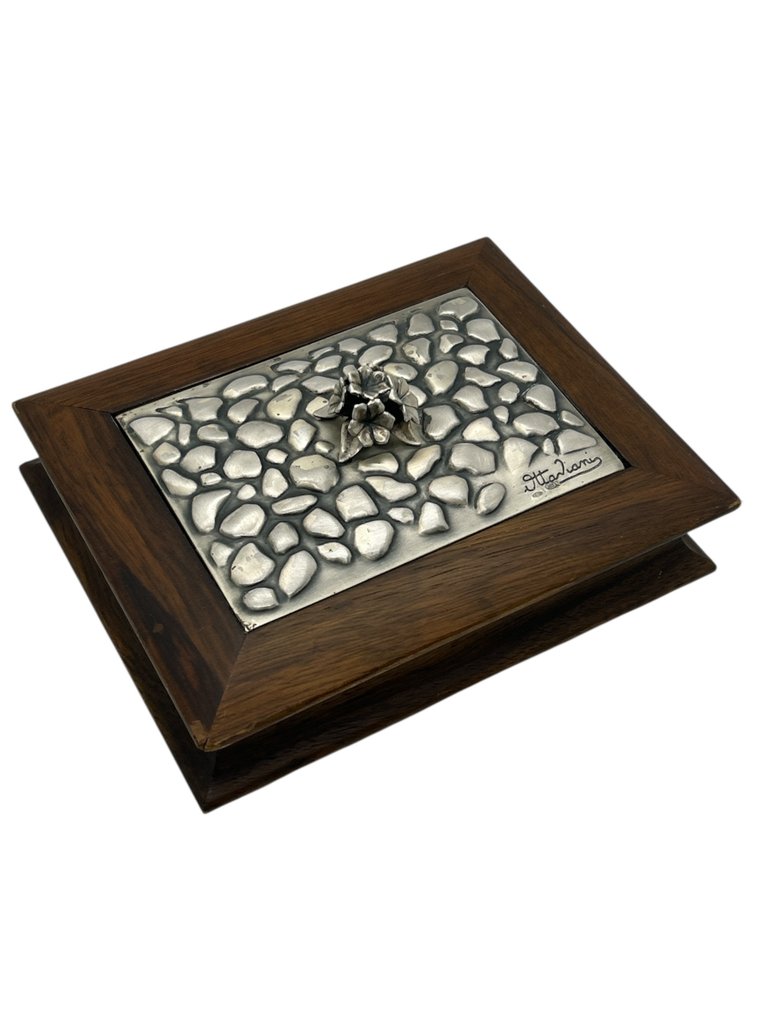 Ottaviani - 盒 - 三维玫瑰 - .925 銀, 花梨木 - 意大利现代主义 #1.0