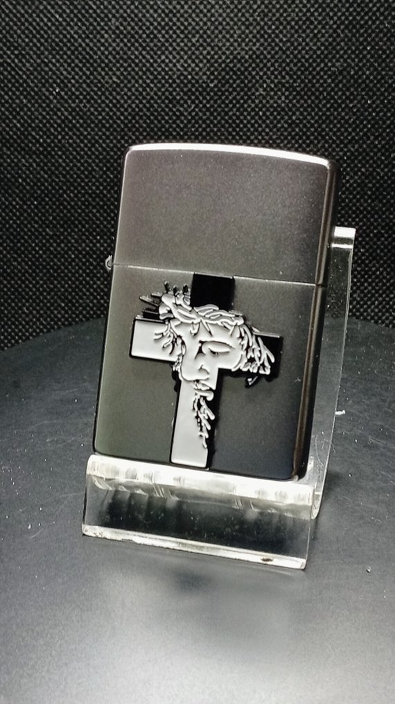 Zippo White Frost - Jesus - No Reserve Price - Pocket lighter - Brass, Steel #1.0