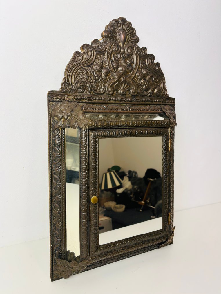 镜子- 有镜子的盒子  - 木, 玻璃, 黄铜 #1.0